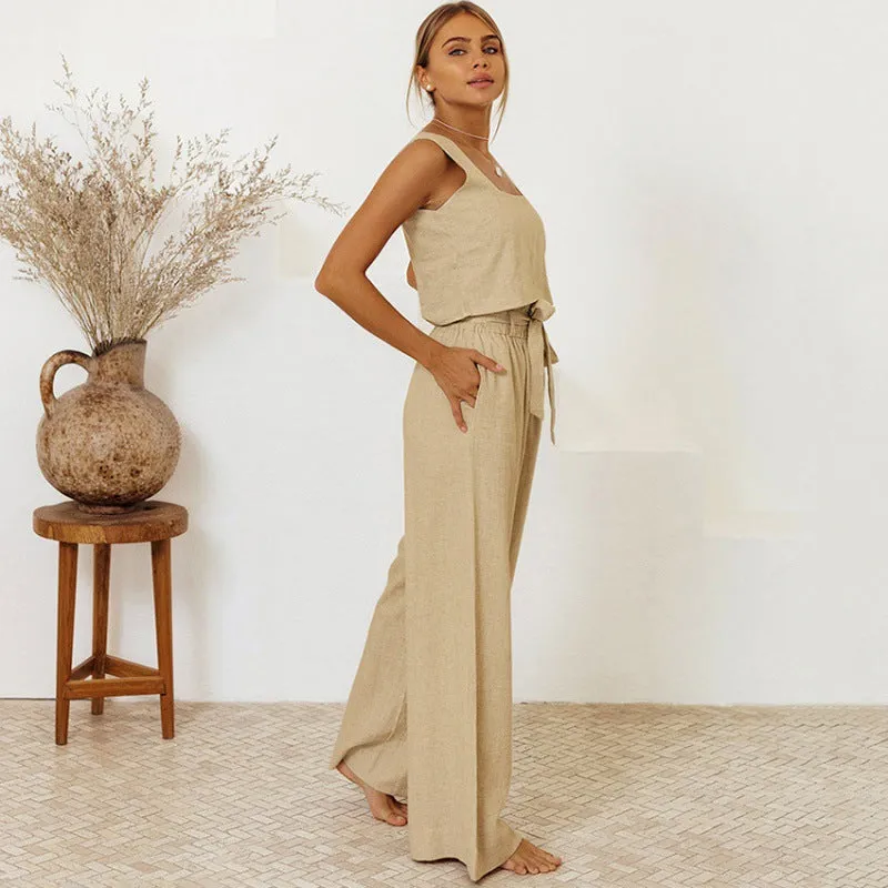 Cotton and Linen 2 Pcs Co-Ord