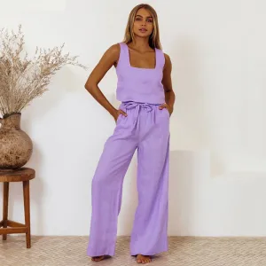 Cotton and Linen 2 Pcs Co-Ord