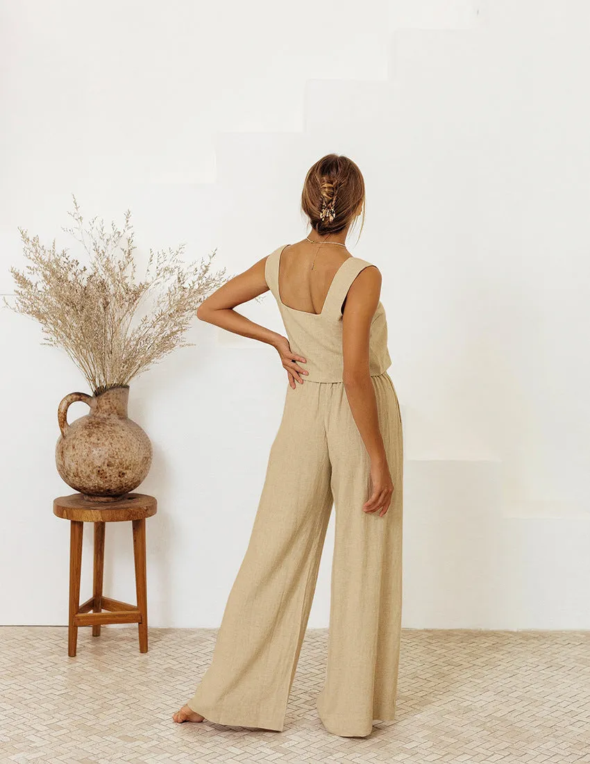 Cotton and Linen 2 Pcs Co-Ord