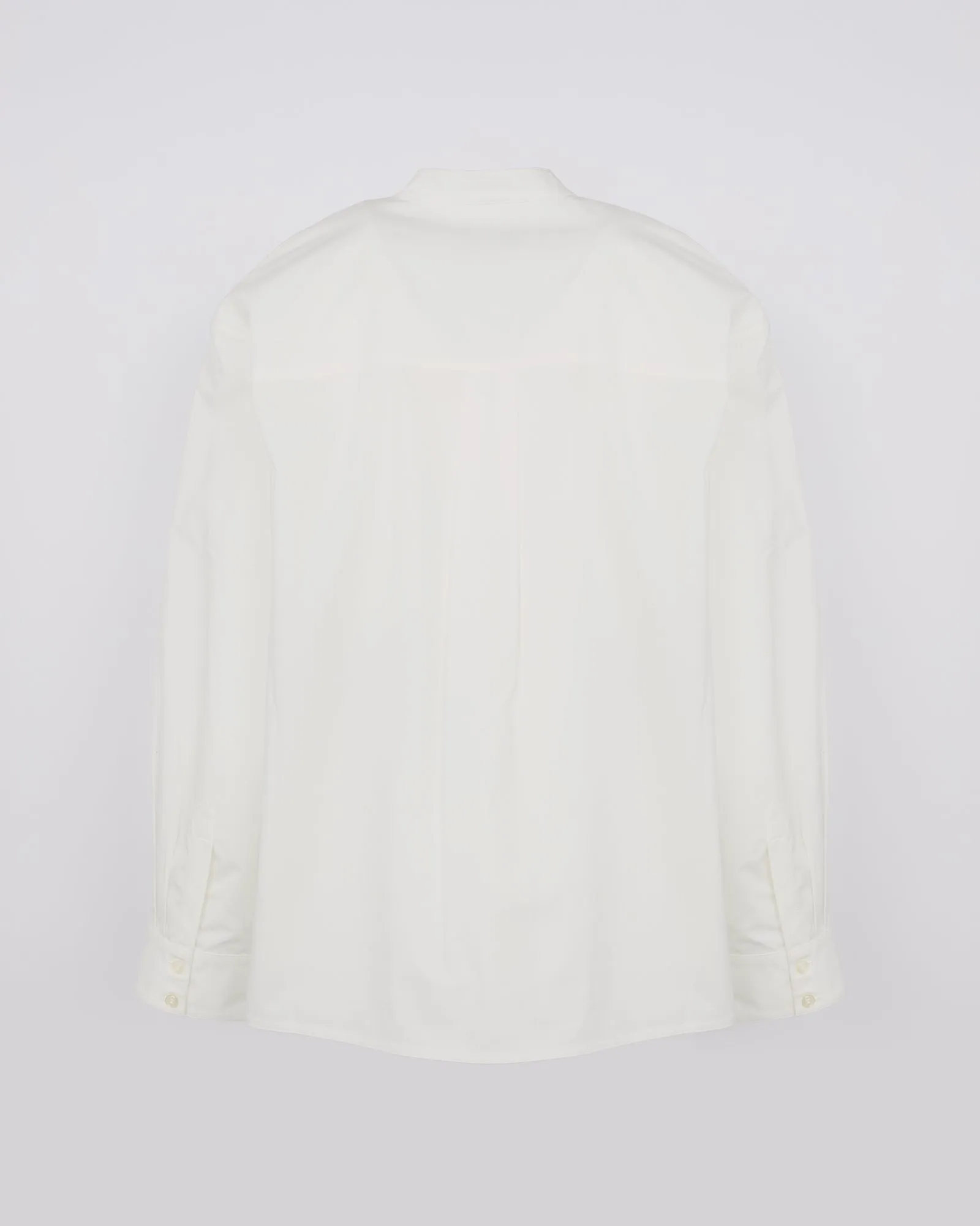 Cotton poplin blouse with leather inserts