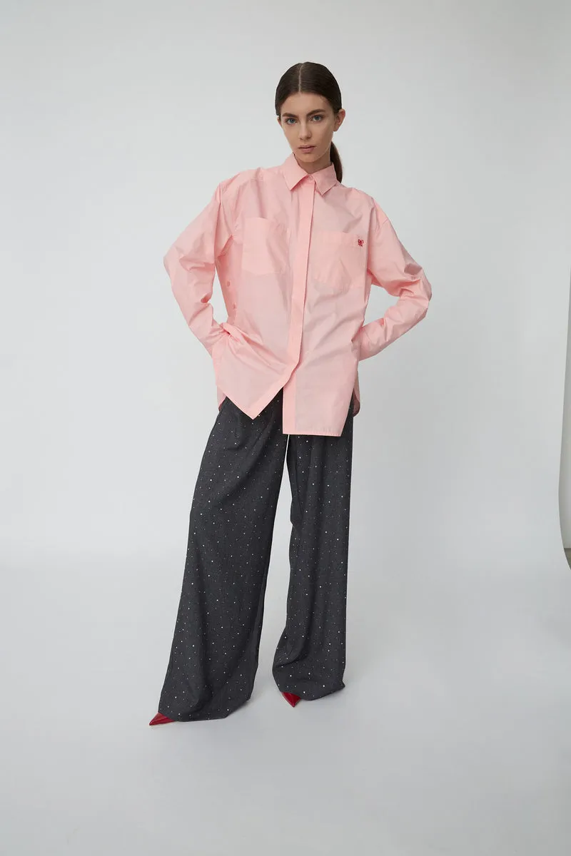 Cotton Poplin Shirt in Clear Pink