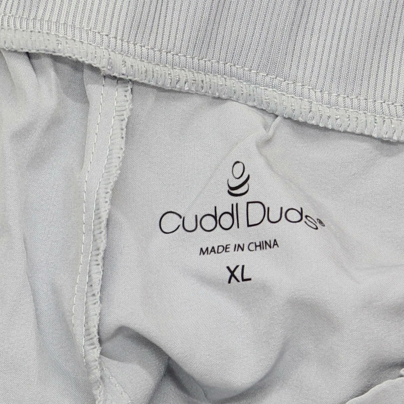 Cuddl Duds Stretch Woven Lounge Pants with Tuxedo Stripe Cloud Grey XL