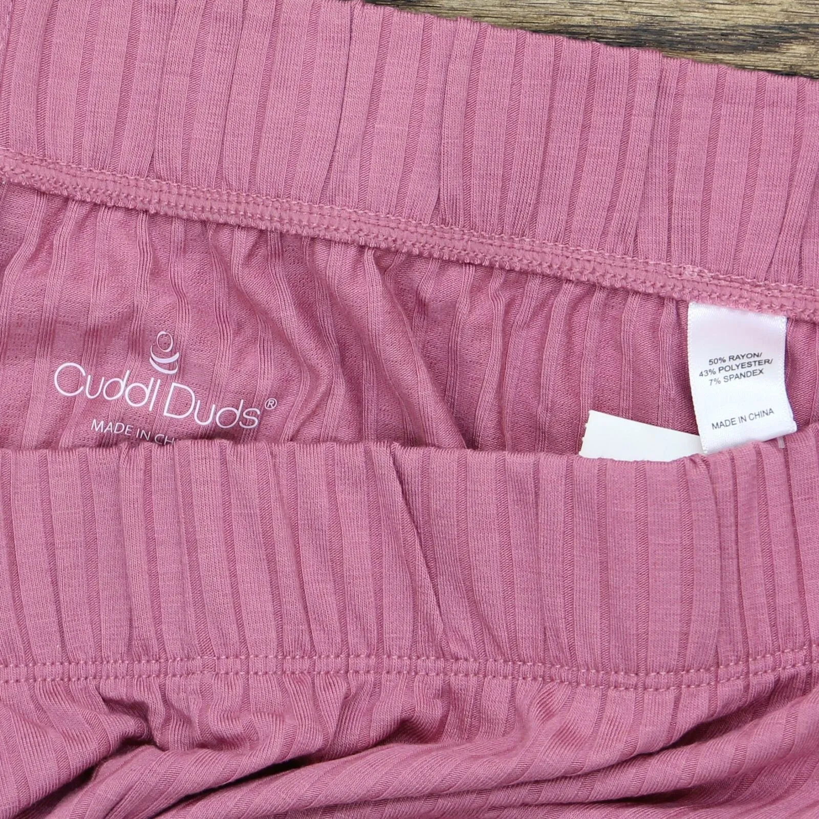 Cuddl Duds Women's Wide Rib Cropped Pants