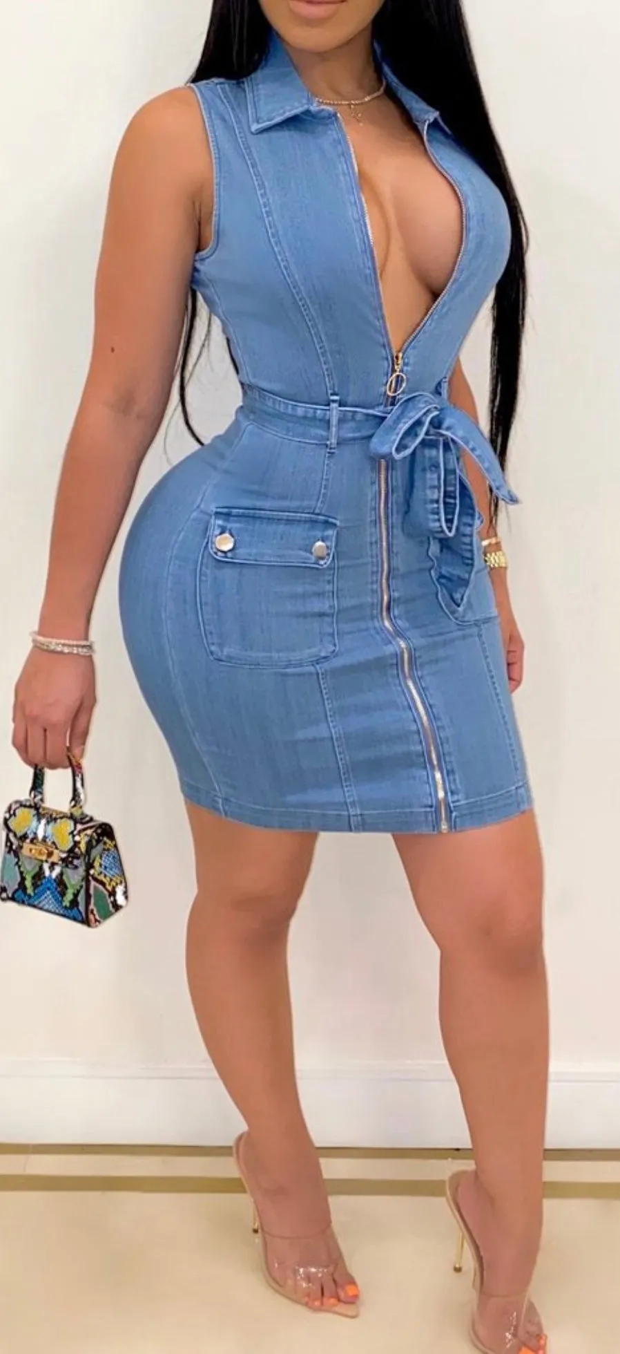 ‼️Denim Dress with Belt ‼️Premium Fabric