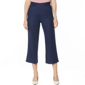 DG2 by Diane Gilman Womens Stretch Linen Blend Crop Pants