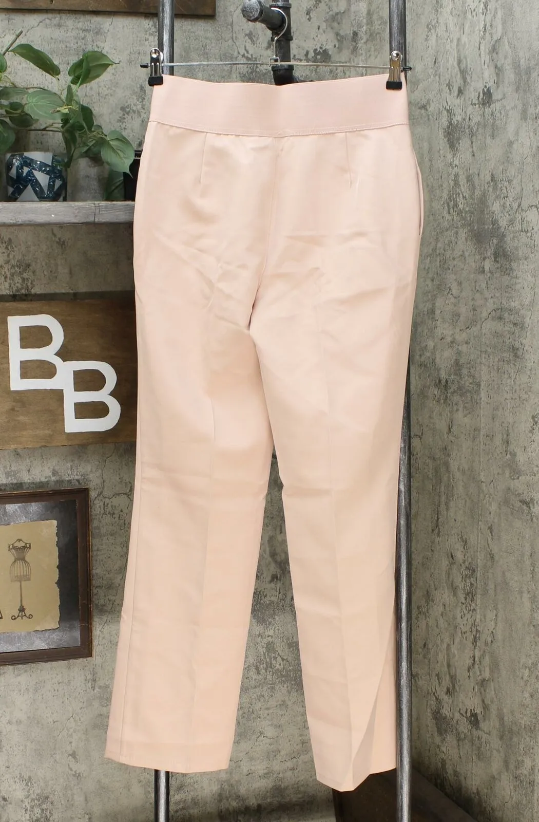 DG2 by Diane Gilman Wrinkle Resistant Gabardine Wide Leg Trousers Blush Small