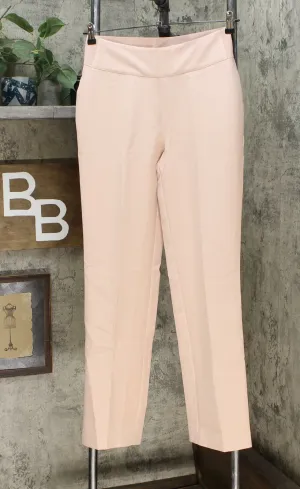 DG2 by Diane Gilman Wrinkle Resistant Gabardine Wide Leg Trousers Blush Small