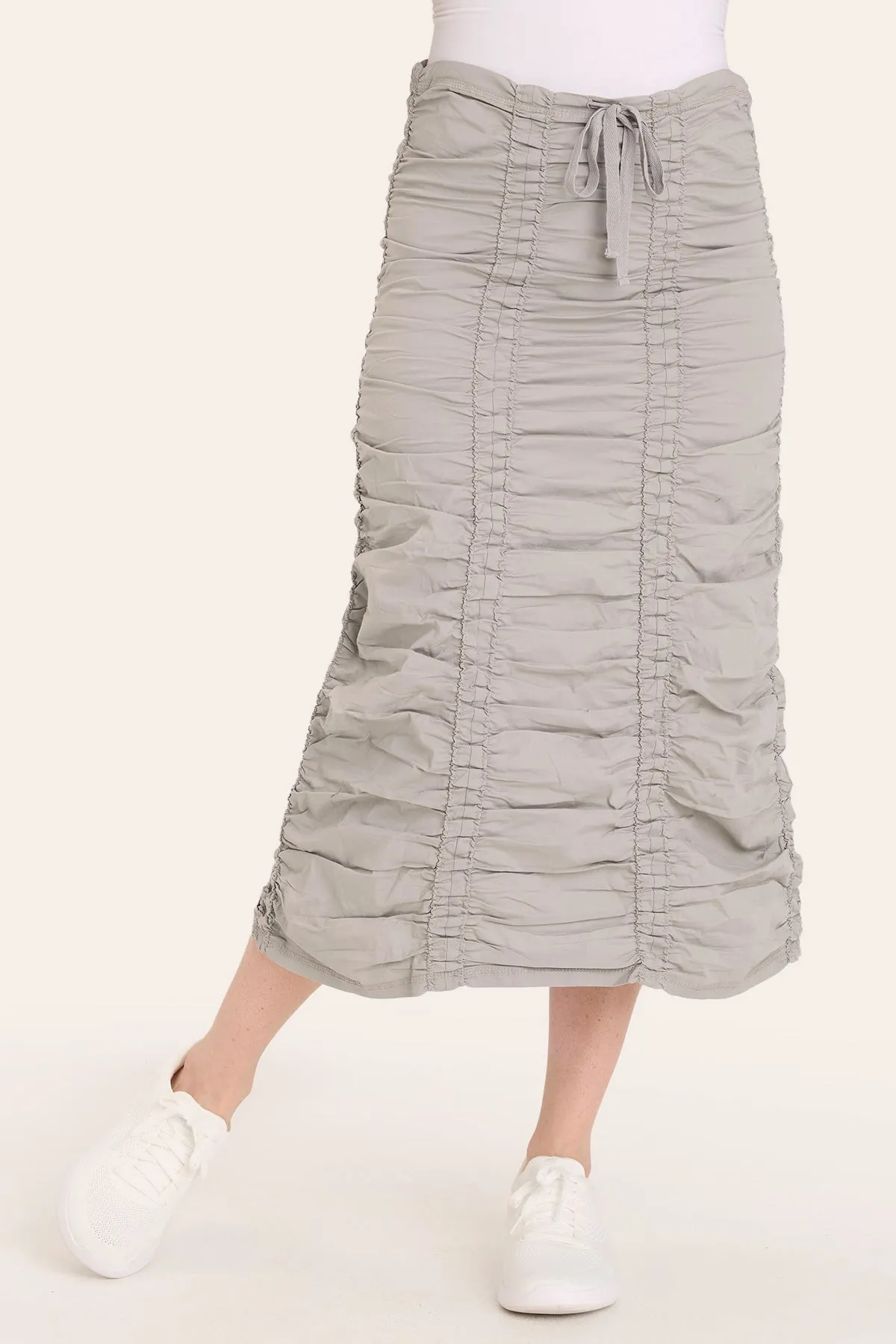 Double Shirred Panel Skirt