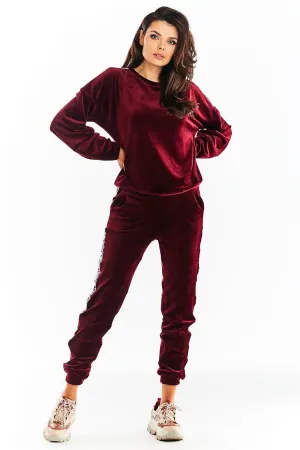 Drawstring Elegance Velour Trousers