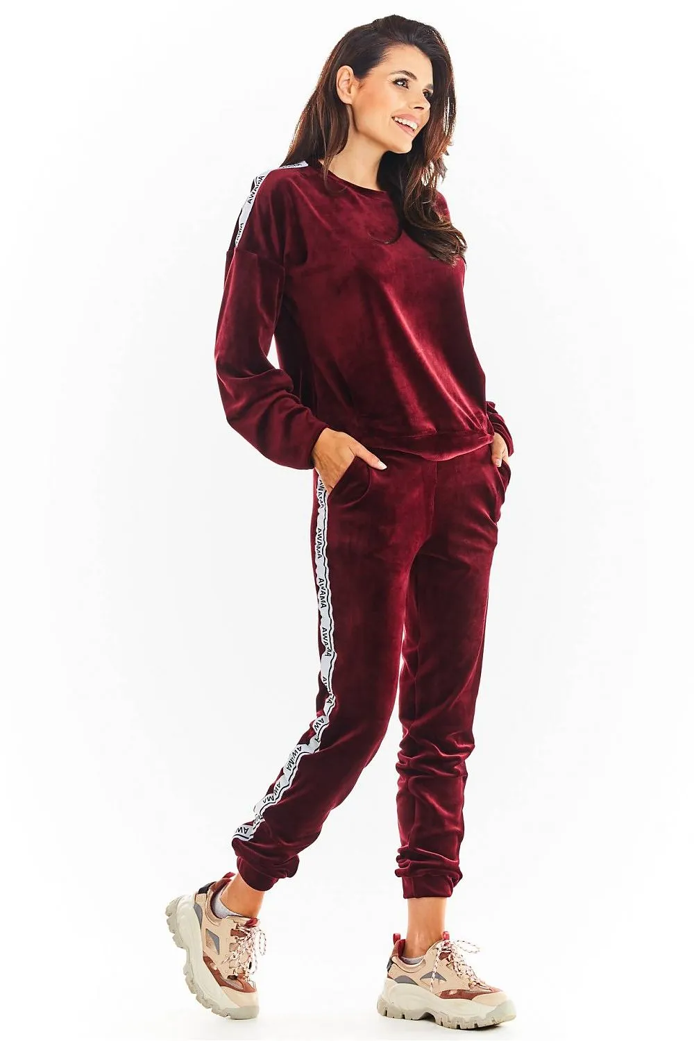 Drawstring Elegance Velour Trousers