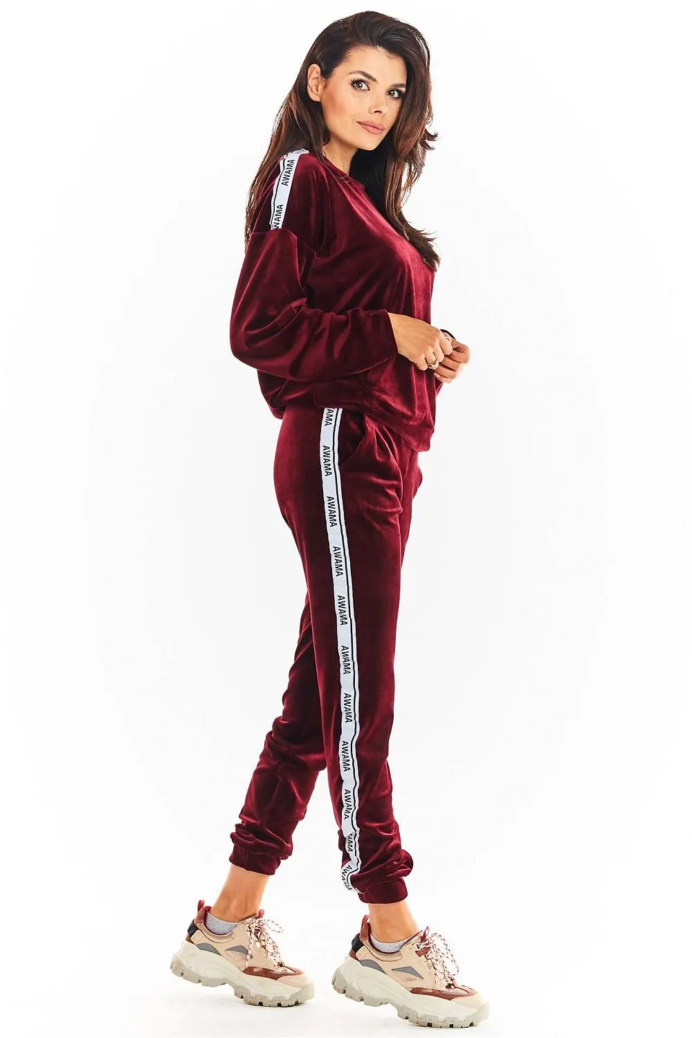 Drawstring Elegance Velour Trousers
