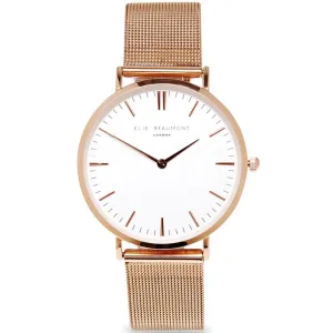 Elie Beaumont Large Dial Mesh Watch - Rose