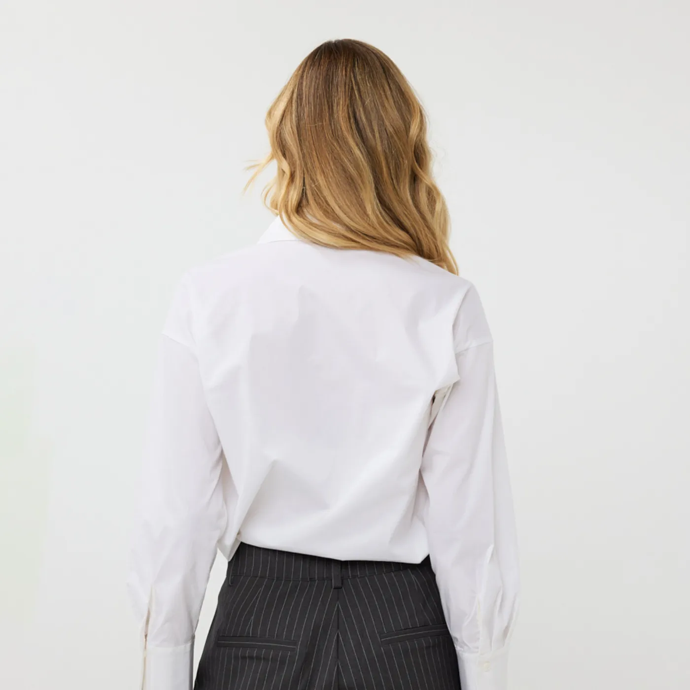 Esqualo Blouse with Poplin Broche Detail | White