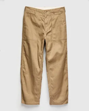 Fatigue Pants in Khaki Cotton Linen Java Cloth