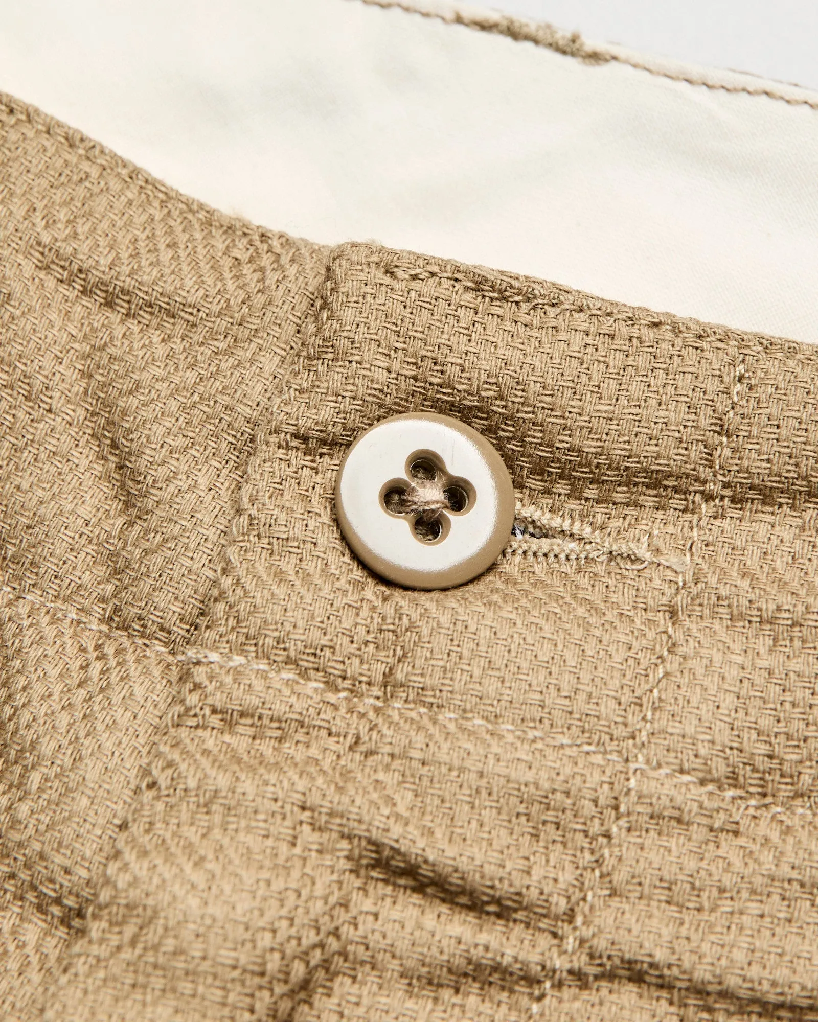 Fatigue Pants in Khaki Cotton Linen Java Cloth