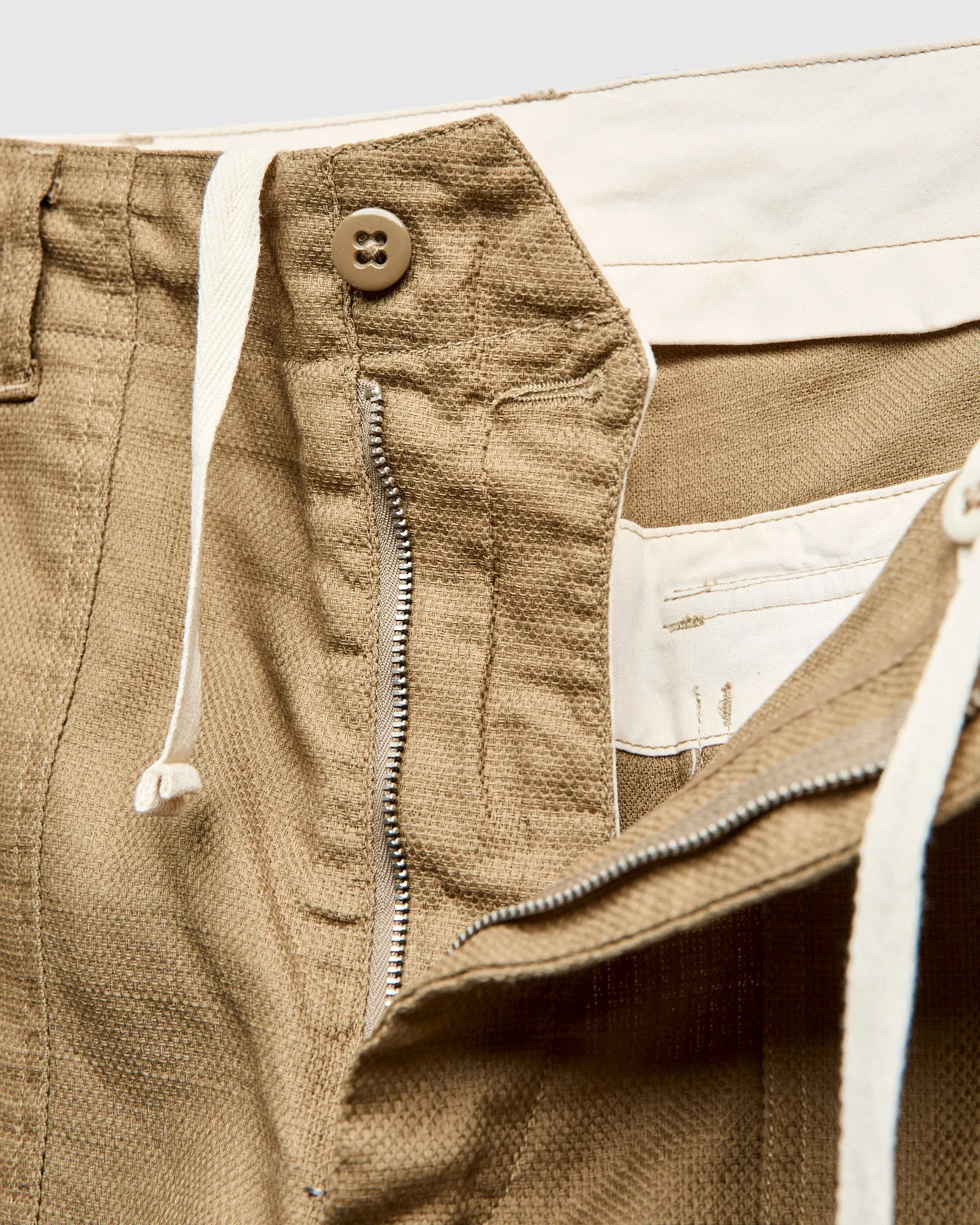 Fatigue Pants in Khaki Cotton Linen Java Cloth