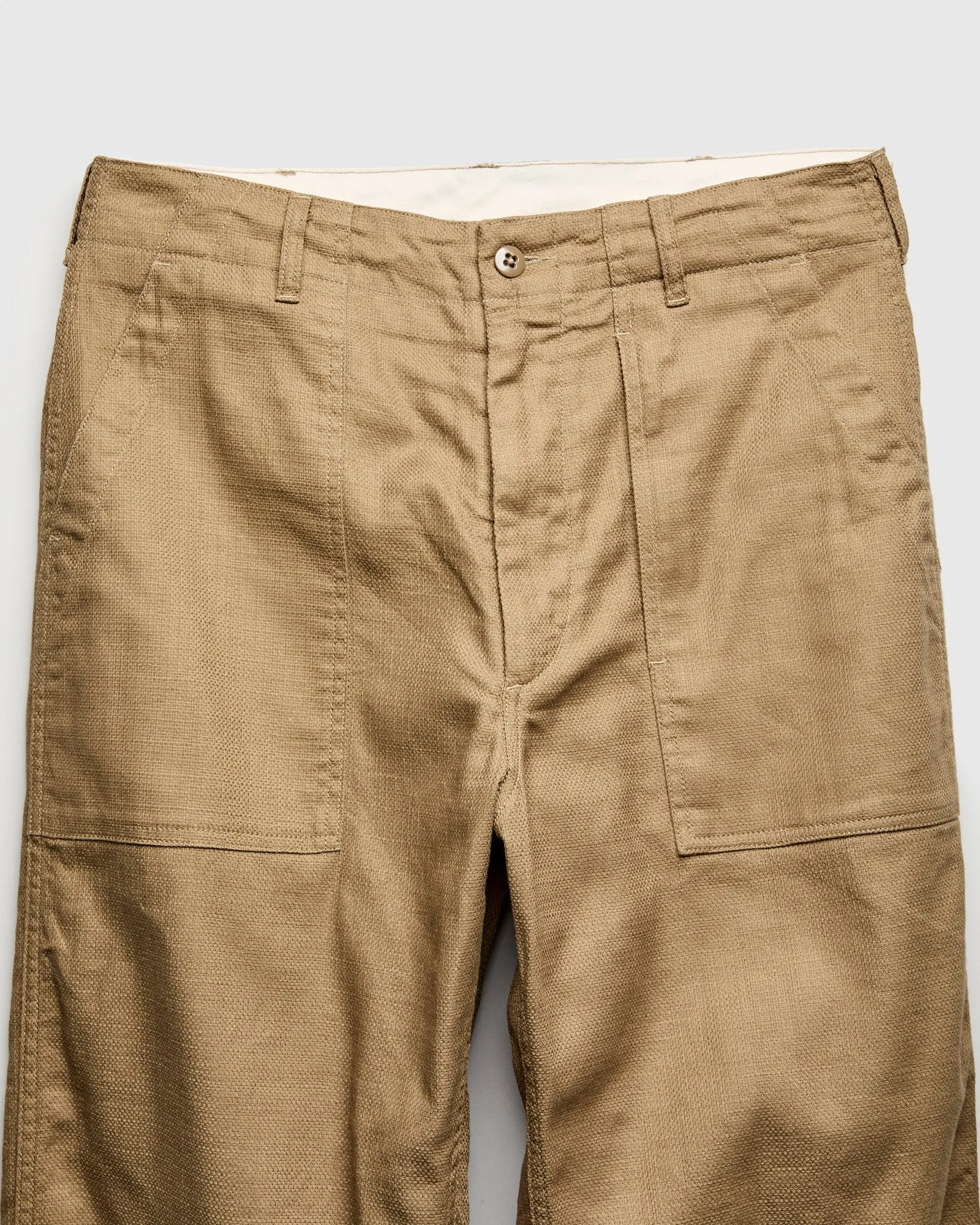 Fatigue Pants in Khaki Cotton Linen Java Cloth