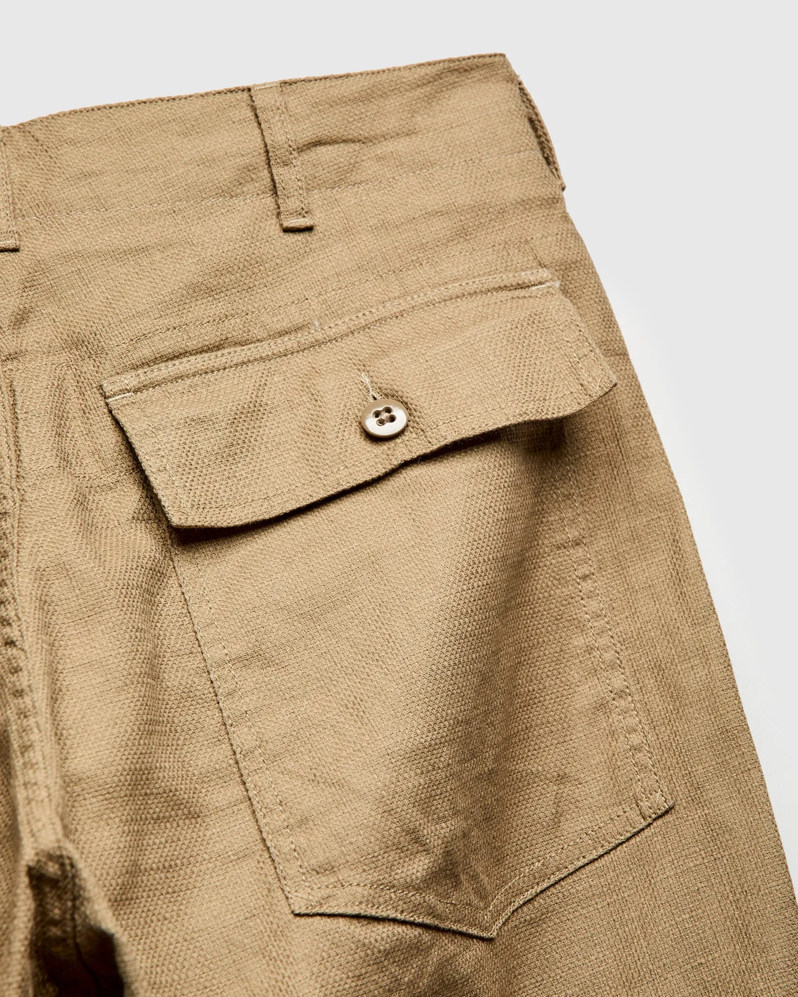 Fatigue Pants in Khaki Cotton Linen Java Cloth