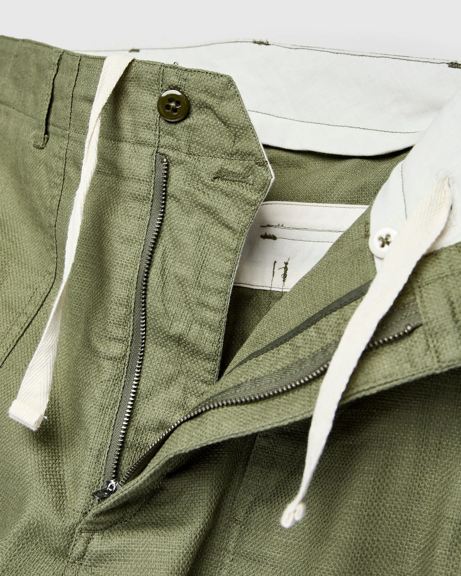 Fatigue Pants in Olive Cotton Linen Java Cloth