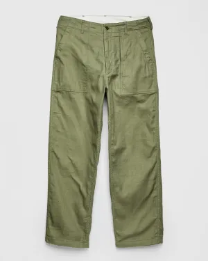 Fatigue Pants in Olive Cotton Linen Java Cloth