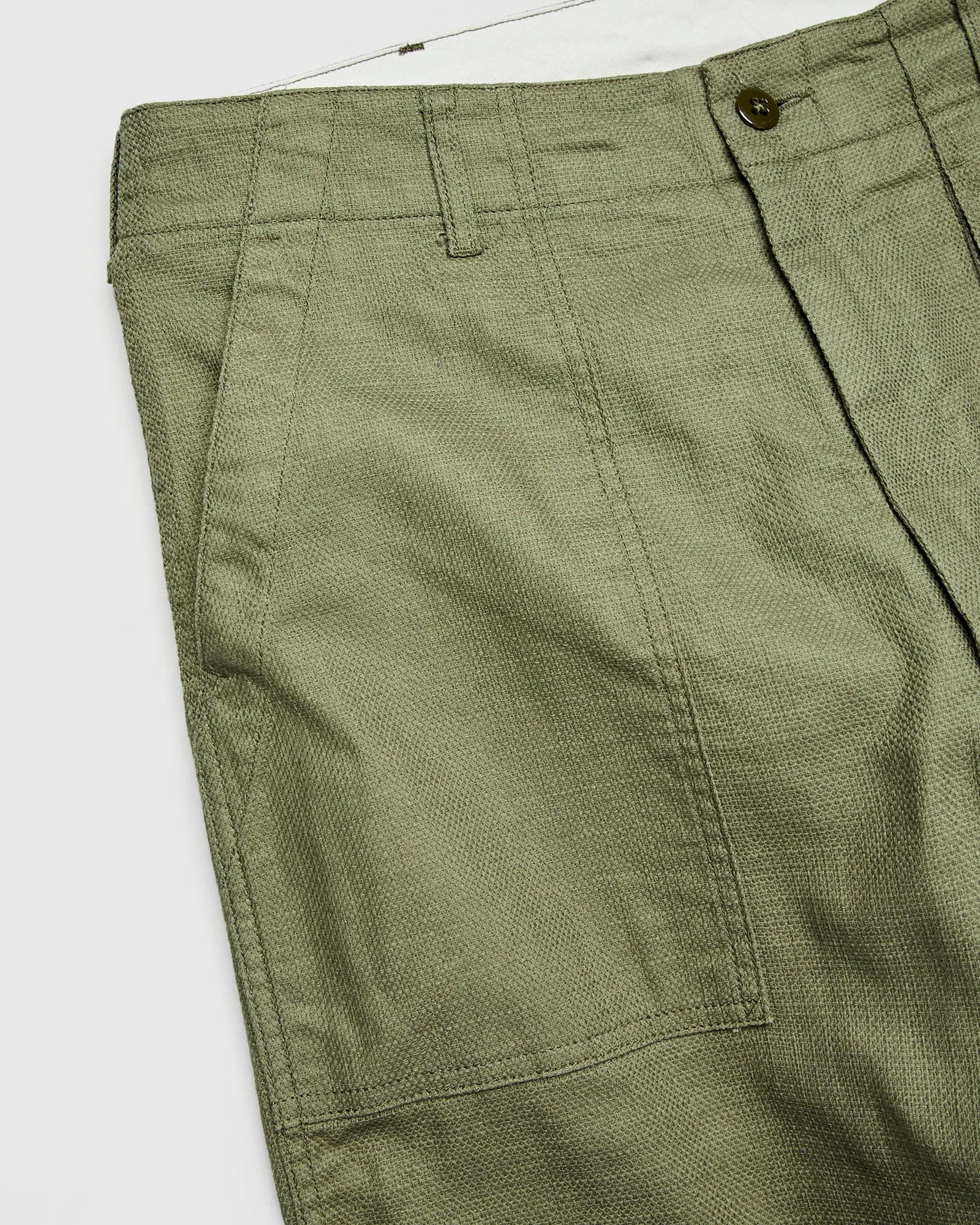Fatigue Pants in Olive Cotton Linen Java Cloth