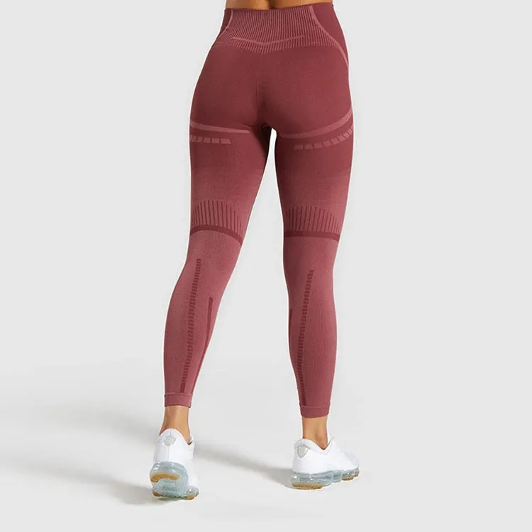 Female Fitness Sports High waisted Seamless Yoga leggings & Running pants.