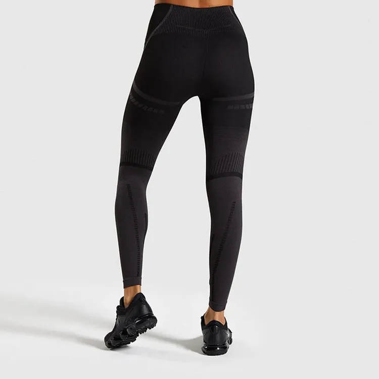 Female Fitness Sports High waisted Seamless Yoga leggings & Running pants.