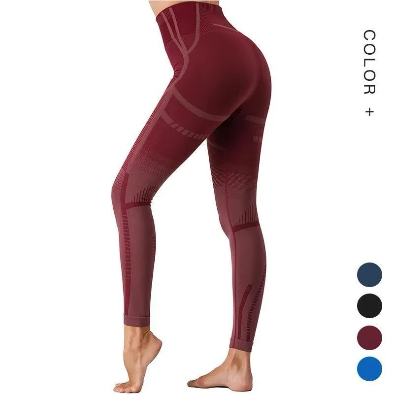 Female Fitness Sports High waisted Seamless Yoga leggings & Running pants.