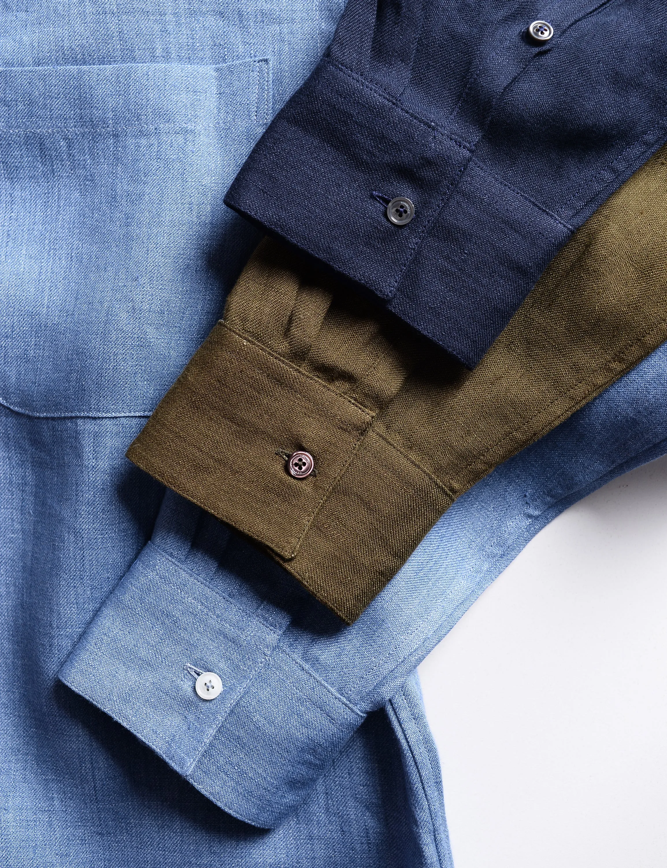 FINAL SALE: BKT14 Relaxed Casual Shirt in Linen Twill - Salerno Blue