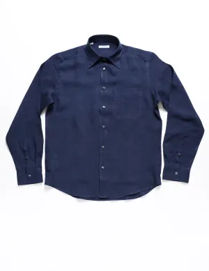 FINAL SALE: BKT14 Relaxed Casual Shirt in Linen Twill - Salerno Blue