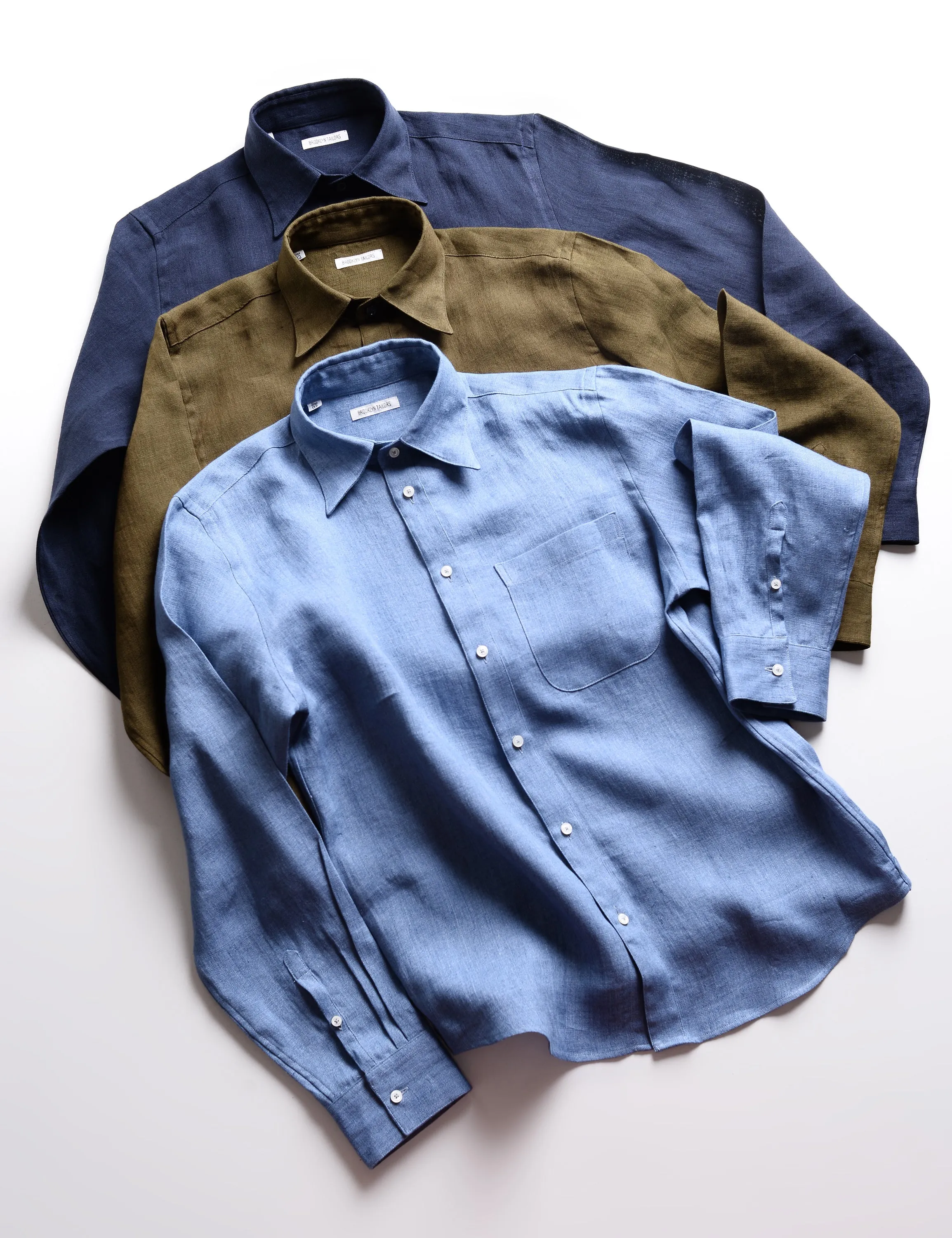 FINAL SALE: BKT14 Relaxed Casual Shirt in Linen Twill - Salerno Blue