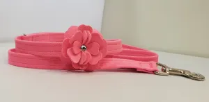 Flower Microsuede 1/2" x 4' Leash - Pink
