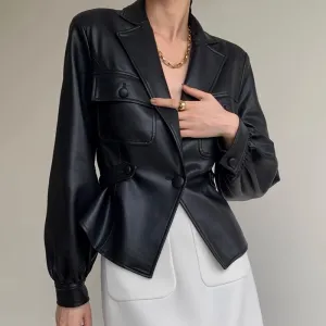 Genuine Leather Jackets 2022 Spring Fashion Black Leather Coat Motorcycle Biker Jackets Lady Clothes Full Sleeve TF3909