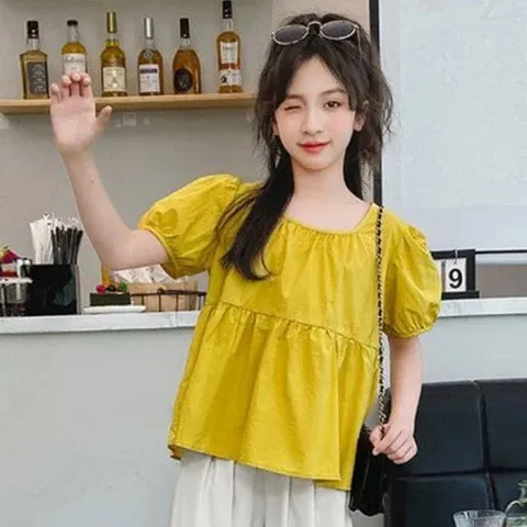 Girls suits summer thin Korean style fashionable girl loose casual summer clothes two-piece suit