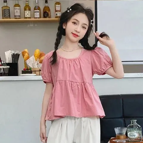 Girls suits summer thin Korean style fashionable girl loose casual summer clothes two-piece suit