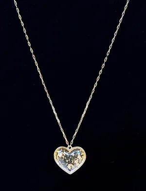 Gold Acrylic Heart Necklace