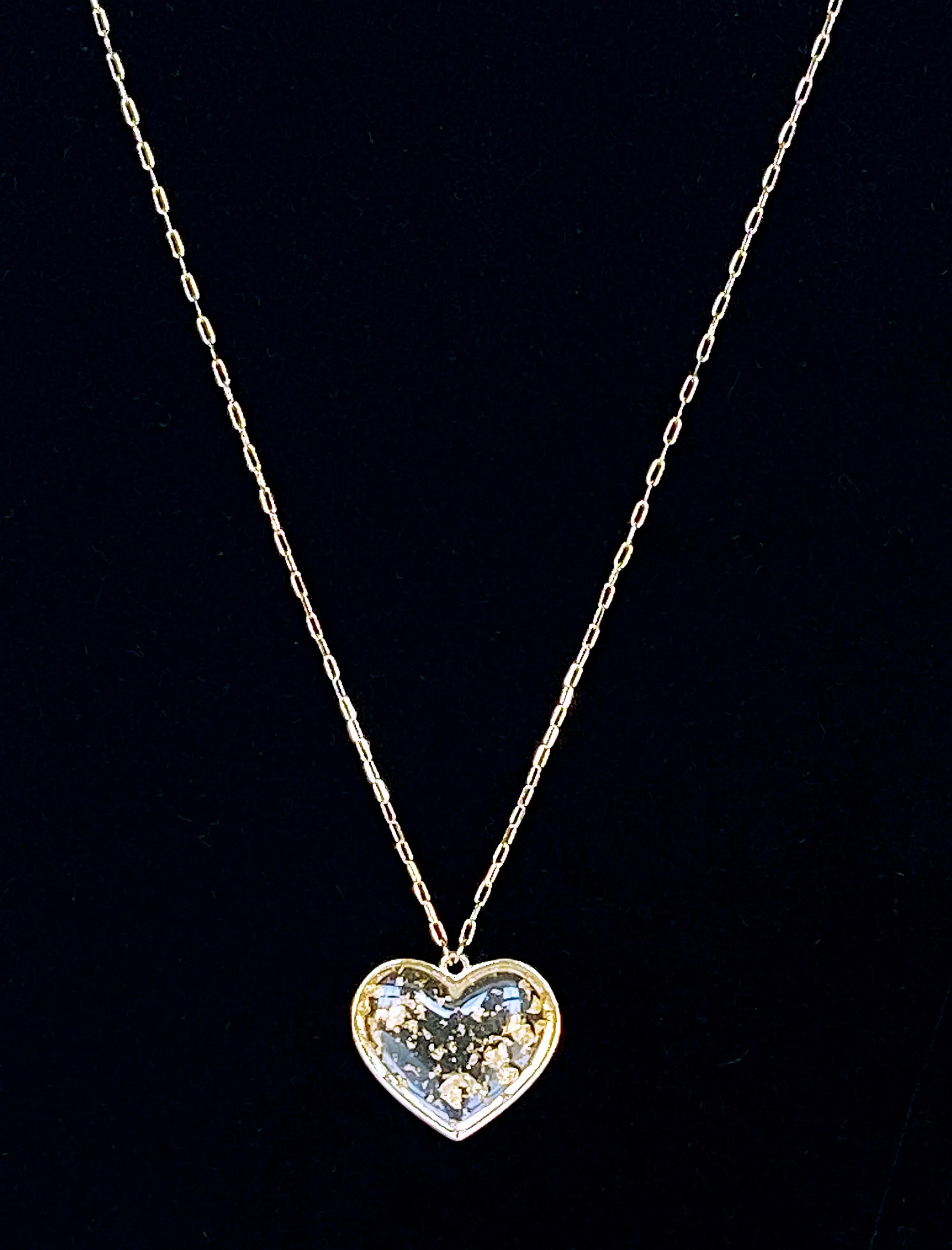 Gold Acrylic Heart Necklace