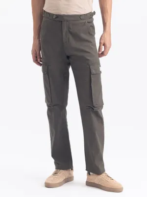 Green Cotton Stretch Cargo Pant