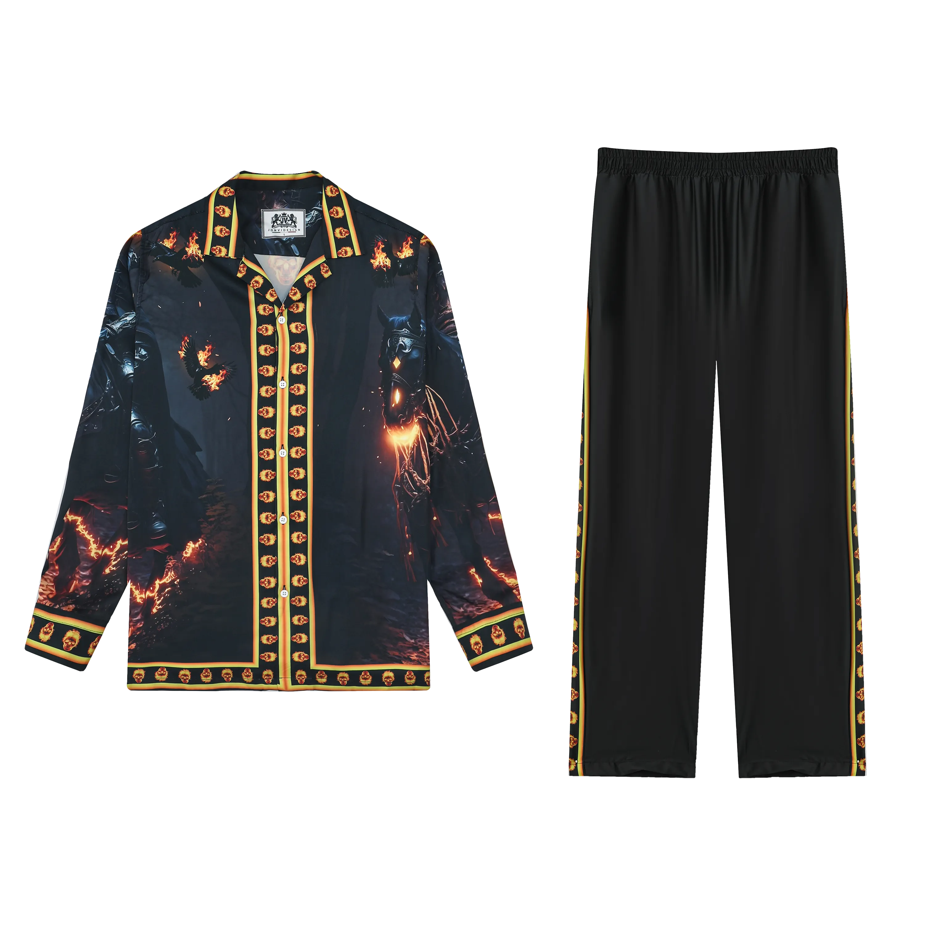 Halloween Ghost Rider Casual Trousers With Elastic Waistband