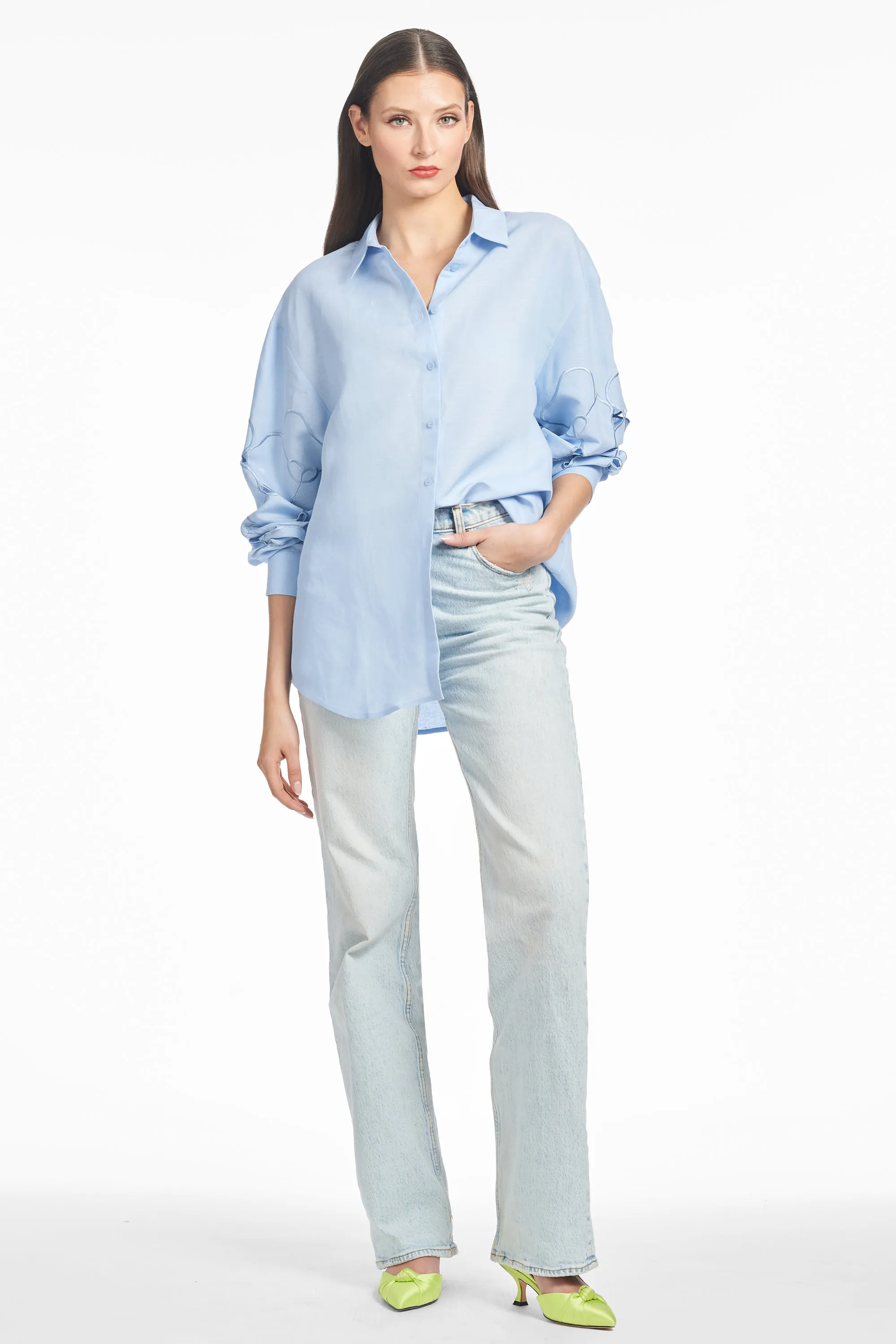 HALSEY TOP - DELFT BLUE