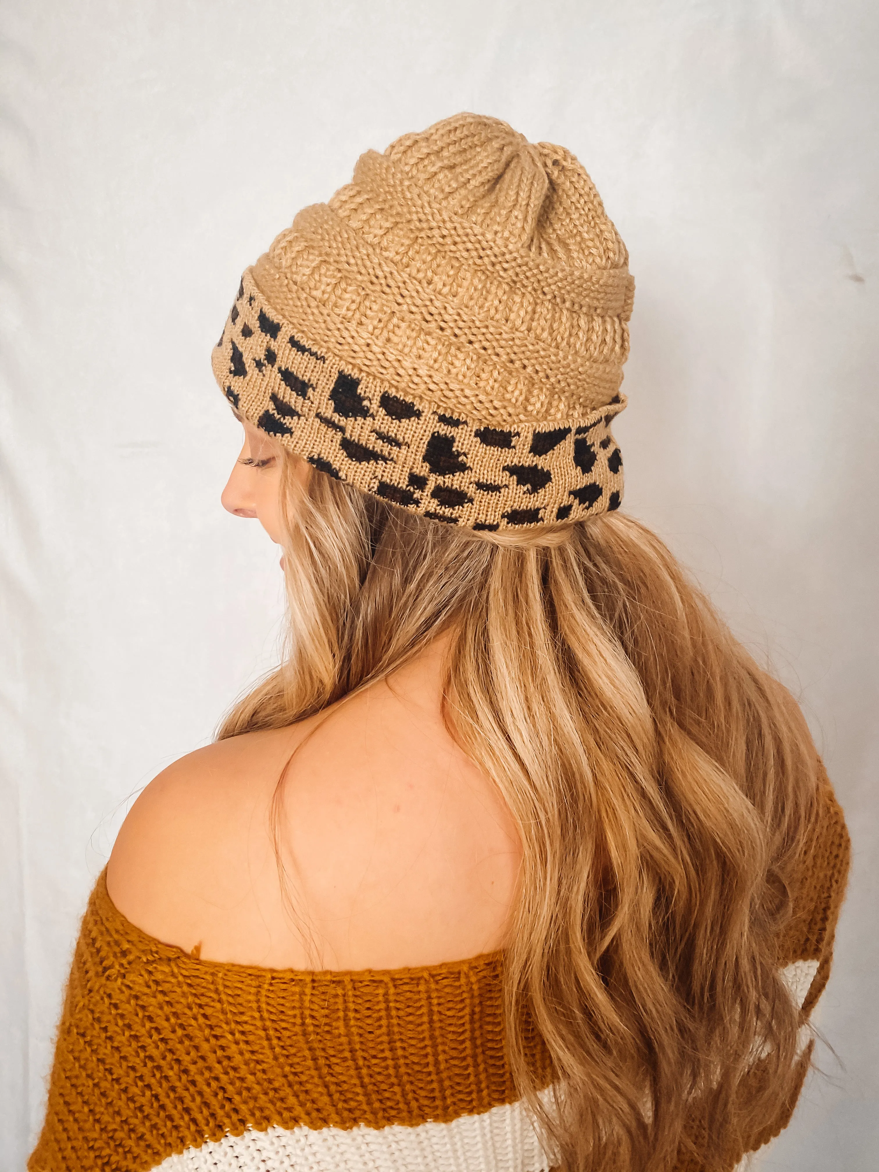 Harlow Leopard Beanie