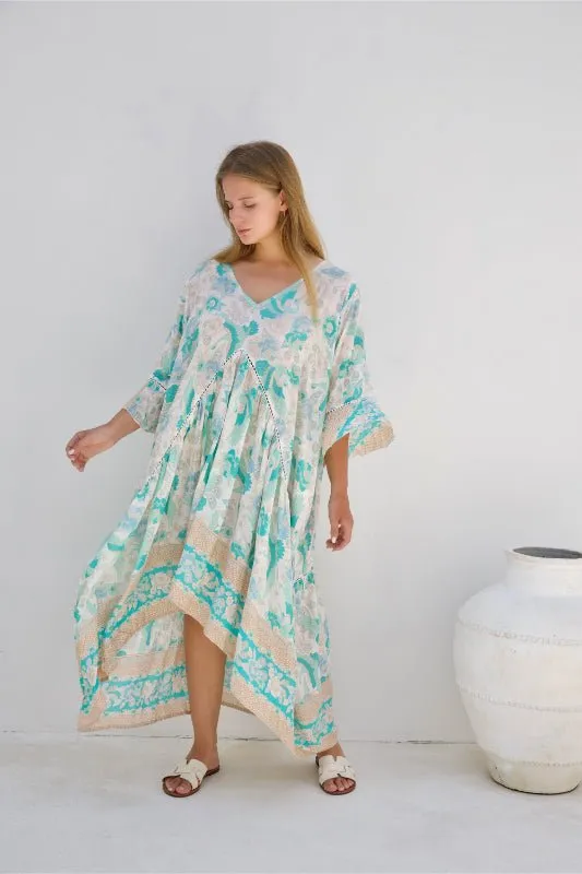 Hilo Dress - Mint Stork Print