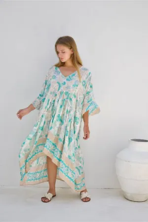 Hilo Dress - Mint Stork Print