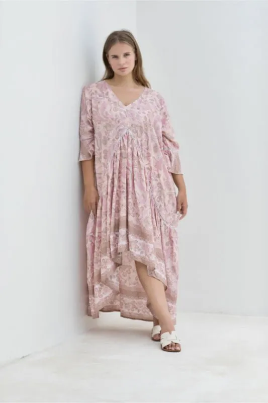 Hilo Dress - Pink Stork Print