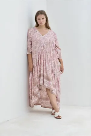 Hilo Dress - Pink Stork Print