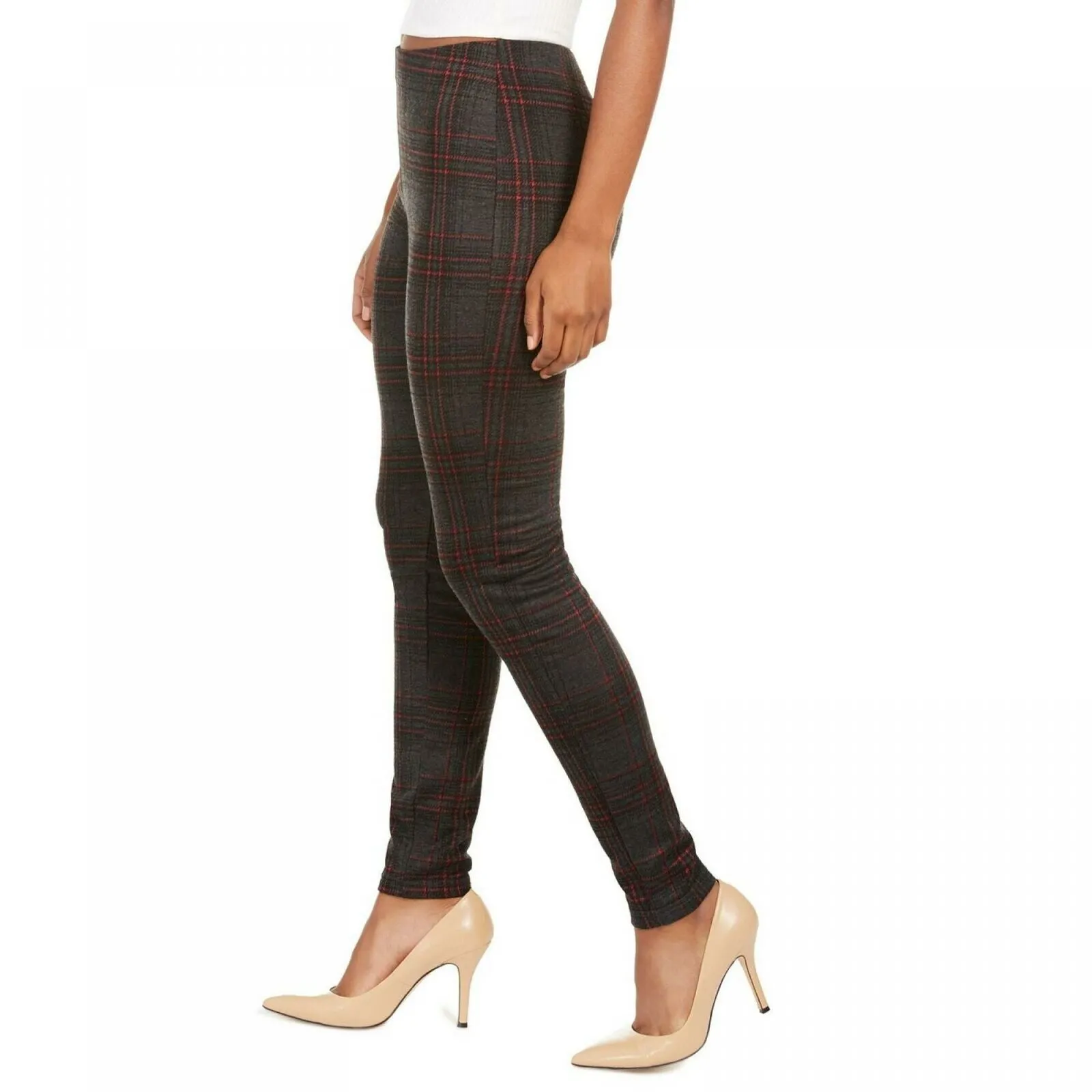 Hippie Rose Women's Junior Fit Plaid Pull On Ponte Pants