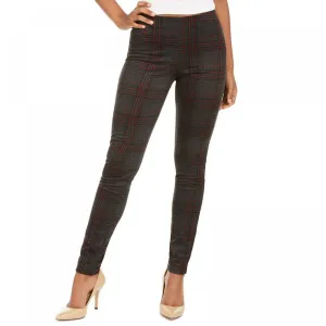 Hippie Rose Women's Junior Fit Plaid Pull On Ponte Pants