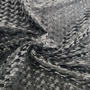 Hologram Pu Leather Fabric 150cm Black