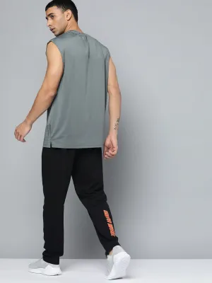 HRX By Hrithik Roshan Men Jet Black Rapid-Dry Solid Training Track Pants