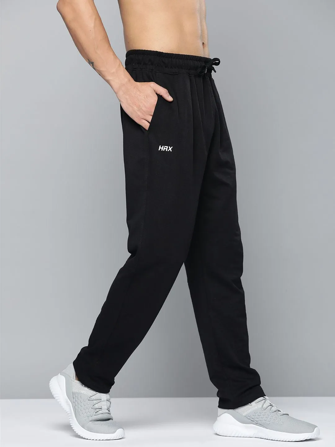 HRX By Hrithik Roshan Men Jet Black Rapid-Dry Solid Training Track Pants
